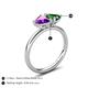 5 - Francesca 1.43 ctw Heart Shape (6.00 mm) Amethyst & Lab Created Emerald Toi Et Moi Engagement Ring 