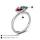 5 - Francesca 1.85 ctw Heart Shape (6.00 mm) Rhodolite Garnet & Lab Created Emerald Toi Et Moi Engagement Ring 