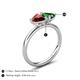 5 - Francesca 1.70 ctw Heart Shape (6.00 mm) Red Garnet & Lab Created Emerald Toi Et Moi Engagement Ring 