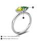 5 - Francesca 1.70 ctw Heart Shape (6.00 mm) Peridot & Lab Created Emerald Toi Et Moi Engagement Ring 