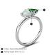 5 - Francesca 1.20 ctw Heart Shape (6.00 mm) Opal & Lab Created Emerald Toi Et Moi Engagement Ring 