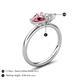 5 - Francesca 1.65 ctw Heart Shape (6.00 mm) Pink Tourmaline & GIA Certified Natural Diamond Toi Et Moi Engagement Ring 