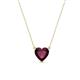 1 - Zaria 1.10 ct Rhodolite Garnet Heart Shape (6.00 mm) Solitaire Pendant Necklace 