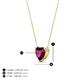 4 - Zaria 1.10 ct Rhodolite Garnet Heart Shape (6.00 mm) Solitaire Pendant Necklace 