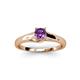 3 - Nixie 0.40 ct Amethyst Round (5.00 mm) Solitaire Engagement Ring  