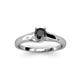 3 - Nixie 0.50 ct Black Diamond Round (5.00 mm) Solitaire Engagement Ring  