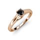 4 - Nixie 0.50 ct Black Diamond Round (5.00 mm) Solitaire Engagement Ring  