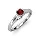 4 - Nixie 0.63 ct Red Garnet Round (5.00 mm) Solitaire Engagement Ring  