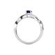 4 - Stacie Desire 1.66 ctw Blue Sapphire Oval Cut (8x6mm) & Natural Diamond Round (1.30mm) Twist Infinity Shank Engagement Ring 