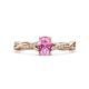 1 - Stacie Desire 1.76 ctw Pink Sapphire Oval Cut (8x6mm) & Natural Diamond Round (1.30mm) Twist Infinity Shank Engagement Ring 