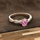 2 - Stacie Desire 1.76 ctw Pink Sapphire Oval Cut (8x6mm) & Natural Diamond Round (1.30mm) Twist Infinity Shank Engagement Ring 