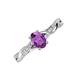 3 - Stacie Desire 1.36 ctw Amethyst Oval Cut (8x6mm) & Natural Diamond Round (1.30mm) Twist Infinity Shank Engagement Ring 
