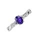 3 - Stacie Desire 1.26 ctw Iolite Oval Cut (8x6mm) & Natural Diamond Round (1.30mm) Twist Infinity Shank Engagement Ring 