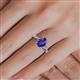 5 - Stacie Desire 1.26 ctw Iolite Oval Cut (8x6mm) & Natural Diamond Round (1.30mm) Twist Infinity Shank Engagement Ring 