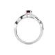 4 - Stacie Desire 1.66 ctw Red Garnet Oval Cut (8x6mm) & Natural Diamond Round (1.30mm) Twist Infinity Shank Engagement Ring 