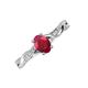 3 - Stacie Desire 1.66 ctw Ruby Oval Cut (8x6mm) & Natural Diamond Round (1.30mm) Twist Infinity Shank Engagement Ring 