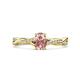 1 - Stacie Desire 1.29 ctw Morganite Oval Cut (8x6mm) & Natural Diamond Round (1.30mm) Twist Infinity Shank Engagement Ring 