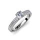 3 - Aysel 1.12 ctw IGI Certified Lab Grown Diamond Round (6.00 mm) & Natural Diamond Round (1.30 mm) Double Row Engagement Ring  