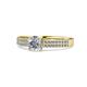 1 - Aysel 1.12 ctw IGI Certified Lab Grown Diamond Round (6.00 mm) & Natural Diamond Round (1.30 mm) Double Row Engagement Ring  