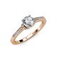 3 - Enlai GIA Certified 0.93 ctw Natural Diamond Round (5.80 mm) & Side (1.10 mm) Women Engagement Ring  