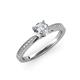 3 - Aleen IGI Certified 0.98 ctw Lab Grown Diamond Round (6.00 mm) & Natural Diamond Round (1.30 mm) Milgrain Work Women Engagement Ring  