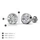 4 - Caryl GIA Certified Natural Round Diamond 3.00 ctw (SI/H) Euro Bezel Set Solitaire Stud Earrings 
