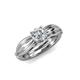 4 - Kayla Signature 1.07 ctw IGI Certified Lab Grown Diamond Round (6.50 mm) & Natural Diamond Round (2.10 mm) Engagement Ring 