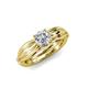 4 - Kayla Signature 1.07 ctw IGI Certified Lab Grown Diamond Round (6.50 mm) & Natural Diamond Round (2.10 mm) Engagement Ring 