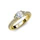 3 - Anora Signature 1.32 ctw IGI Certified Lab Grown Diamond Round (6.50 mm) & Natural Diamond Round (1.30 mm) Engagement Ring 