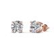 1 - Alina Natural Round Diamond Four Prongs Solitaire Stud Earrings 