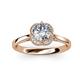 3 - Myrna 1.06 ctw IGI Certified Lab Grown Diamond Round (6.50 mm) & Natural Diamond Round (0.80 mm) Halo Engagement Ring 