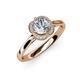 4 - Myrna 1.06 ctw IGI Certified Lab Grown Diamond Round (6.50 mm) & Natural Diamond Round (0.80 mm) Halo Engagement Ring 