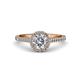 3 - Miah 1.62 ctw IGI Certified Lab Grown Diamond Round (6.50 mm) & Natural Diamond Round (1.40 mm) Halo Engagement Ring 