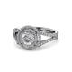 1 - Elle 1.37 ctw IGI Certified Lab Grown Diamond Round (6.50 mm) & Natural Diamond Round (0.80 mm) Double Halo Engagement Ring  