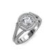 4 - Elle 1.37 ctw IGI Certified Lab Grown Diamond Round (6.50 mm) & Natural Diamond Round (0.80 mm) Double Halo Engagement Ring  