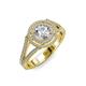 4 - Elle 1.37 ctw IGI Certified Lab Grown Diamond Round (6.50 mm) & Natural Diamond Round (0.80 mm) Double Halo Engagement Ring  