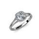 4 - Seana 1.30 ctw IGI Certified Lab Grown Diamond Round (6.50 mm) & Natural Diamond Round (0.70 mm) Halo Engagement Ring 