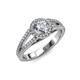 4 - Aylin 1.38 ctw IGI Certified Lab Grown Diamond Round (6.50 mm) & Natural Diamond Round (1.00 mm) Halo Engagement Ring  