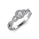 3 - Alita 1.01 ctw IGI Certified Lab Grown Diamond Round (5.80 mm) & Natural Diamond Round (1.10 mm) Swirl Halo Engagement Ring  