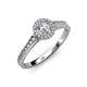 3 - Arael 0.95 ctw IGI Certified Lab Grown Diamond Round (5.80 mm) & Natural Diamond Round (1.20 mm) Halo Engagement Ring  