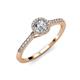 3 - Cyra 0.94 ctw IGI Certified Lab Grown Diamond Round (5.80 mm) & Natural Diamond Round (1.20 mm) Halo Engagement Ring  