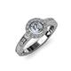 3 - Meir 0.74 ctw IGI Certified Lab Grown Diamond Round (5.00 mm) & Natural Diamond Round (1.40 mm) Halo Engagement Ring  