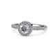 1 - Eleanor 1.56 ctw IGI Certified Lab Grown Diamond Round (7.00 mm) & Natural Diamond Round (1.30 mm) Halo Engagement Ring  