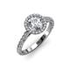 2 - Abeni 1.38 ctw IGI Certified Lab Grown Diamond Round (6.50 mm) & Natural Diamond Round (1.30 mm) Halo Engagement Ring  