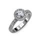 3 - Nora 1.42 ctw IGI Certified Lab Grown Diamond Round (6.50 mm) & Natural Diamond Round (1.20 mm) Halo Engagement Ring  