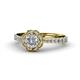 1 - Florus 1.38 ctw IGI Certified Lab Grown Diamond Round (6.50 mm) & Natural Diamond Round (1.30 mm) Halo Engagement Ring  