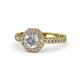 1 - Aura 1.05 ctw IGI Certified Lab Grown Diamond Round (5.80 mm) & Natural Diamond Round (1.30 mm) Halo Engagement Ring  