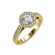 3 - Aura 1.05 ctw IGI Certified Lab Grown Diamond Round (5.80 mm) & Natural Diamond Round (1.30 mm) Halo Engagement Ring  