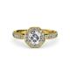 4 - Aura 1.05 ctw IGI Certified Lab Grown Diamond Round (5.80 mm) & Natural Diamond Round (1.30 mm) Halo Engagement Ring  