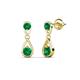 1 - Aella 0.50 ctw Emerald Dual Teardrop Women Dangle Earrings 